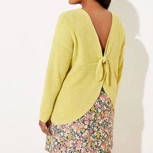 Loft, Lime-Green Sweater with Bow on back